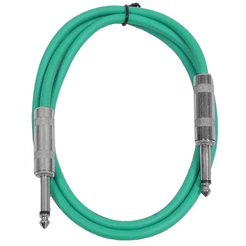 Vista 26 de Seismic Audio Cables para altavoces de guitarra, cables de guitarra TS de ¼”, negros, 2 pies