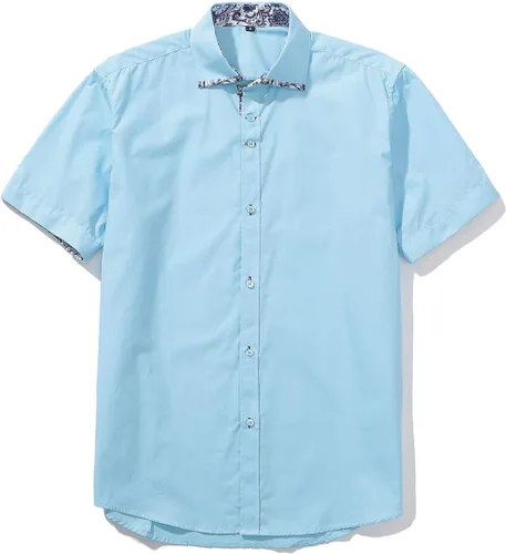 Vista 2 de Dioufond Mens Dress Shirts Short Sleeve Button Down Shirts for Men