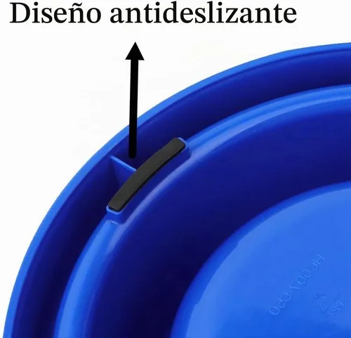 Vista 5 de Ants Away - Cuenco redondo para perros y gatos, sin derrames, color Azul