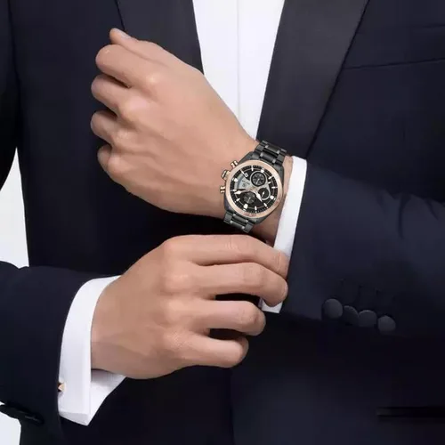 Vista 3 de Men Watch Quartz Chronograph Stainless Steel Strap Analogue Date Display Sports Leisure Business 30M Waterproof Elegant Gifts for Men