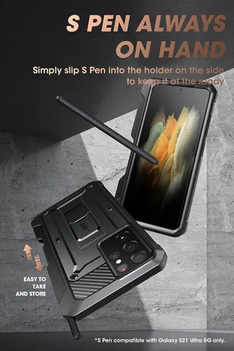 Vista 2 de SUPCASE UB Pro Series - Funda para Samsung Galaxy S21 Ultra 5G (versión 2021) sin protector de pantalla integrado, funda resistente de doble capa