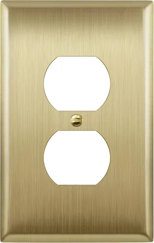 Vista 28 de LIDER Placa de pared de metal para receptáculo dúplex, cubierta de salida de acero inoxidable, resistente a la corrosión, tamaño mediano de 1