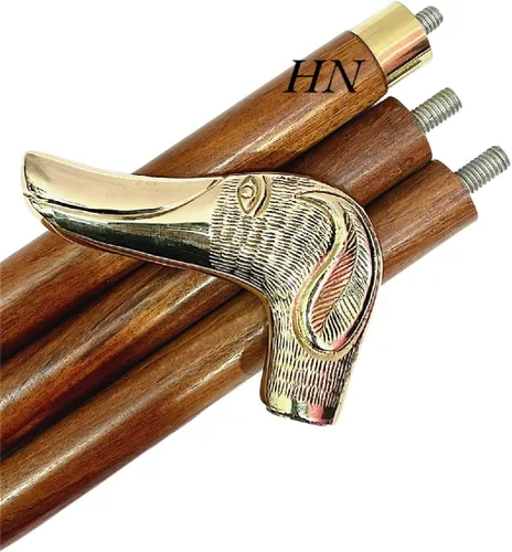 Vista 3 de Bastón de latón hecho a mano de 37 pulgadas con mango de latón, elegante bastón de madera de lujo, declaración de moda, regalos para hombres