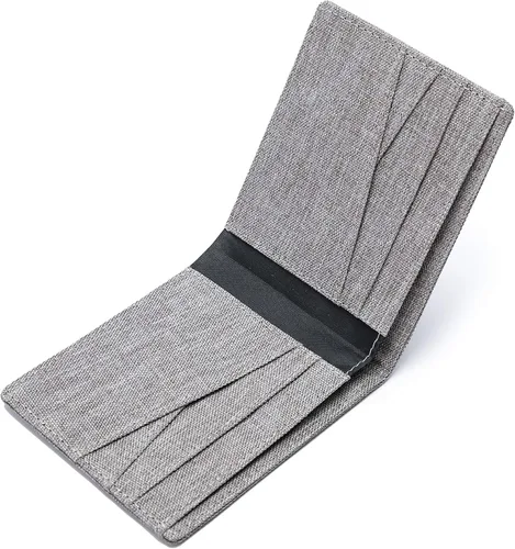 Vista 2 de Cartera de tela minimalista con bloqueo RFID plegable