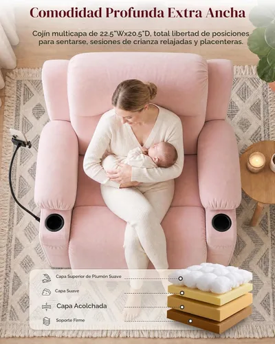 Vista 7 de Silla reclinable giratoria eléctrica con reposabrazos ajustables