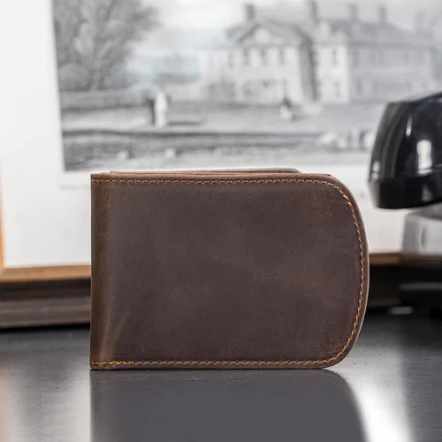 Vista 2 de Polare Slim Curve Front Pocket RFID Bloqueo Italiano Cartera plegable de cuero real para hombre