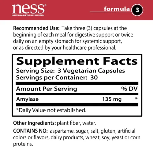 Vista 2 de Ness Enzymes - Amilasa #3 90 cápsulas vegetales