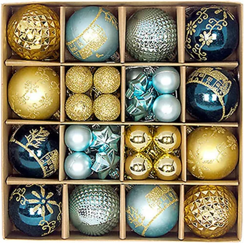 Vista 6 de 44 adornos de bolas de Navidad, adornos de Navidad de plástico inastillables con lentejuelas para colgar, bolas decorativas para árbol de Navidad