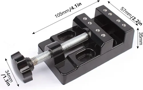 Vista 2 de Mini abrazadera de banco de mesa plana Vicio ajustable taladro prensa vicio para joyería DIY Nuclear perforación nuclear talla reloj herramienta