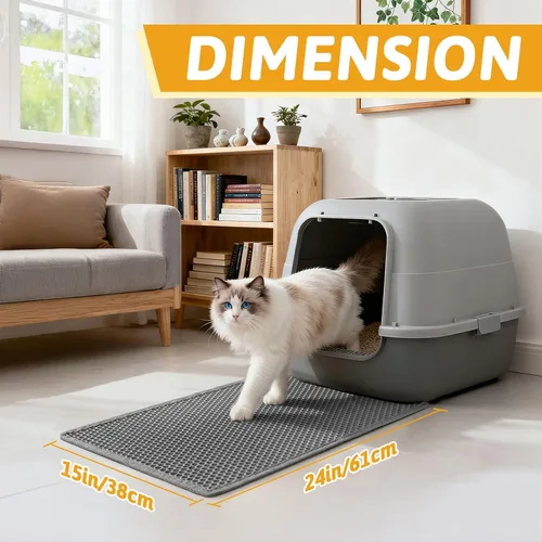 Vista 2 de Pieviev - Alfombrilla grande para arena de gato Gris