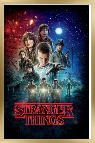 Vista 10 de Trends International Netflix Stranger Things - Póster de pared de una hoja, 14.725 x 22.375 pulgadas, versión enmarcada de madera de granero