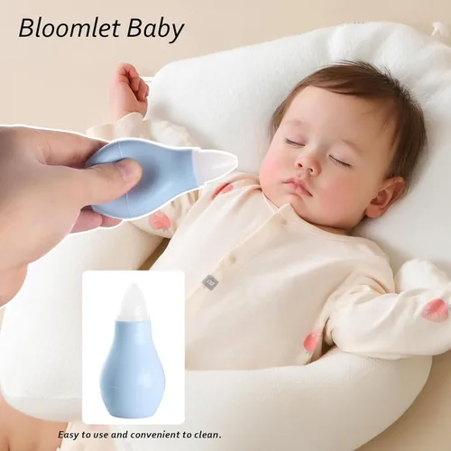 Vista 4 de Kit de aseo para bebés de 6 piezas en bolsa de almacenamiento (azul) - Cepillo suave, peine, cortauñas, aspirador nasal, tijeras de seguridad y lima