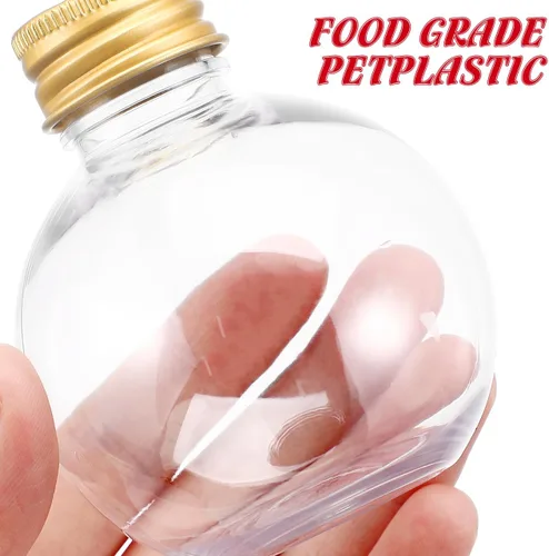 Vista 6 de HOMSFOU 10 bolas de adorno de Navidad transparentes rellenables para cócteles, adorno colgante de chupito de plástico para bebidas de caramelo