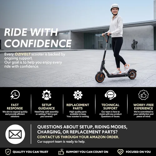 Vista 8 de Electric Scooter Adults, Folding E Scooter with 8.5/10 inch Tire,Front Suspension, Built in Side Light