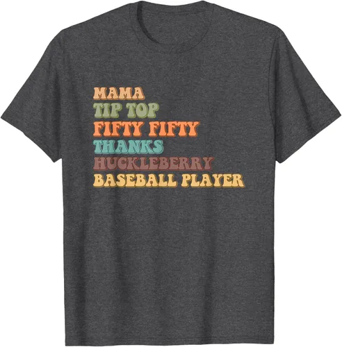 Vista 27 de Mama Tip-Top Fifty Fifty Thanks Huckleberry - Camiseta de béisbol, Negro