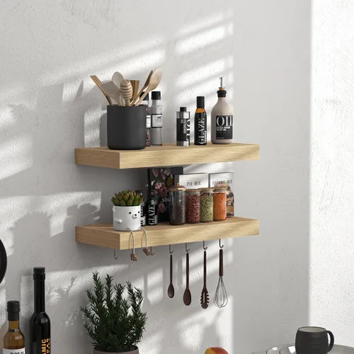 Vista 7 de Fun Memories Estantes flotantes – Estante de pared de 16 pulgadas para decoración y almacenamiento – Estantería de exhibición montada en la pared