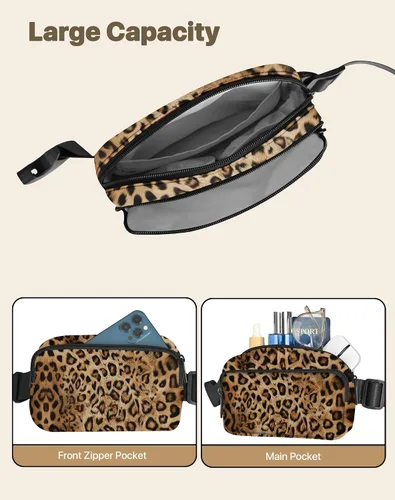 Vista 4 de Riñonera de viaje, impermeable, pequeña, bolsa cruzada para mujer, para correr, senderismo, ciclismo, Marrón, M, Moda