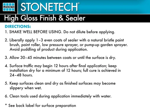 Vista 5 de StoneTech acabado sellador de alto brillo para piedra natural, loza y techada, 1 galón