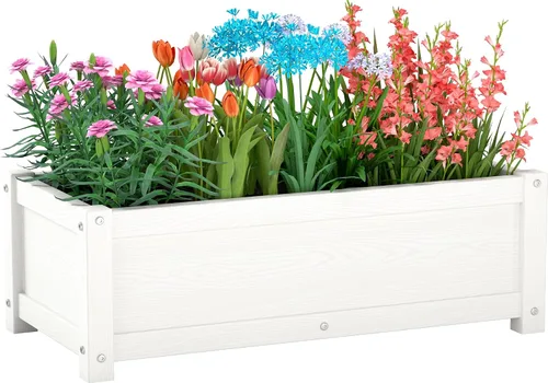 Vista 11 de Cama de jardín elevada con orificio de drenaje, impermeable, pequeña maceta elevada de polietileno de alta densidad con patas, estable y duradera