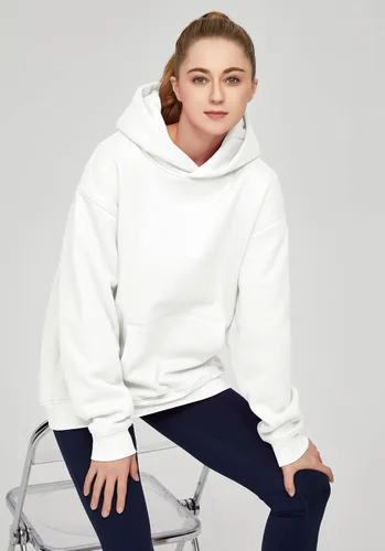 Vista 6 de THE GYM PEOPLE Sudadera con capucha de gran tamaño para mujer, ajuste holgado, forro polar suave, con bolsillos