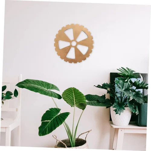 Vista 6 de LIFKICH 2Pcs Gear Wall Sculptures with Retro Gold Finish Creative Gear Shape Ornaments for Home Office to Install and Clean