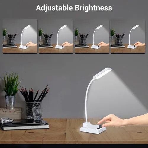 Vista 5 de MIOYOOW Kit de práctica de soldadura: construye tu propia lámpara de escritorio LED, luz de cuello de cisne recargable con brillo ajustable