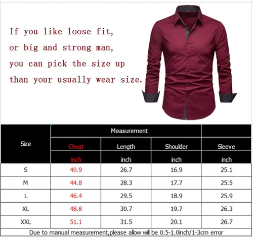 Vista 7 de Camisas de vestir de manga larga con botones sólidos para hombre