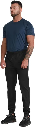 Vista 5 de RPOVIG Pantalones deportivos para correr y entrenar pantalones deportivos para hombre con bolsillos, juego de 3 piezas para correr, gimnasio