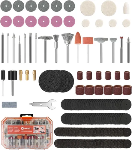 Vista 9 de HARDELL Kit de 508 piezas de accesorios para herramientas rotativas para bricolaje, brocas multiusos de 1/8" para herramientas rotativas, accesorios