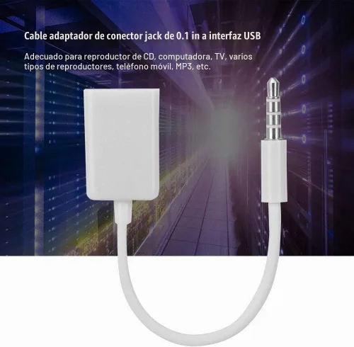 Vista 6 de Socobeta Convertidor de cable MP3 TV USB hembra a conector de 0.138 in macho de 0.138 in macho a USB hembra adaptador de cable de audio AUX