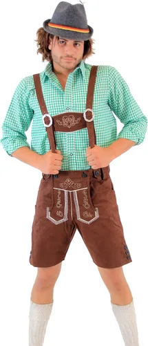 Vista 2 de Disfraz bávaro de Oktoberfest pantalones lederhosen
