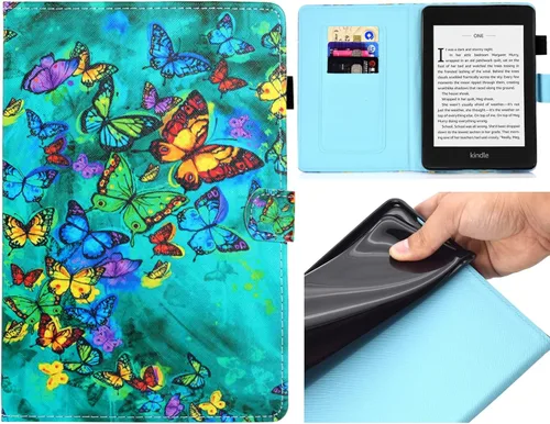 Vista 12 de Funda para Kindle Paperwhite, ranuras para tarjetas ligeras y delgadas con funda de encendido y apagado automático para Amazon Kindle Paperwhite