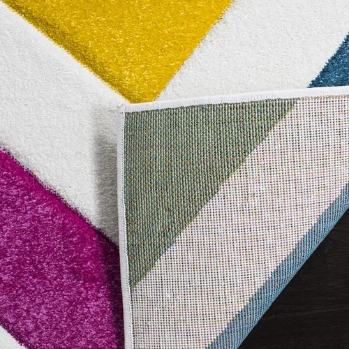 Vista 4 de SAFAVIEH Hollywood Collection - Alfombra de pasillo, 2 pies 3 pulgadas x 6 pies, color marfil y rosa, diseño moderno de mediados de siglo,