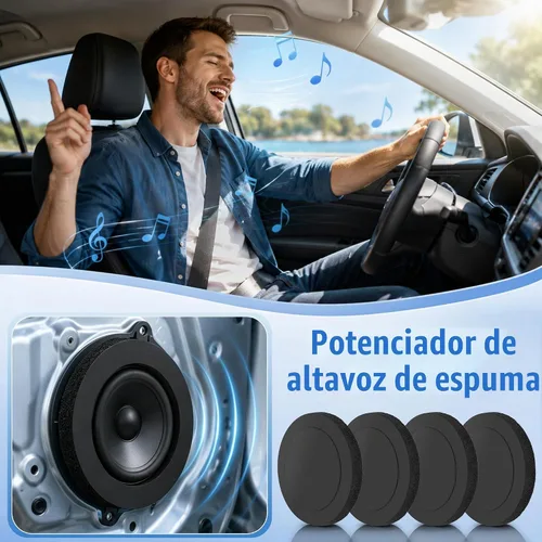 Vista 7 de 6.5" reforzador del altavoz de la espuma, altavoz rápido anillo esponja bajo bloqueador 4P, autoadhesivo, universal de alto rebote para altavoz
