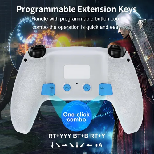 Vista 3 de Wireless Controller for PS4 Controllersjoystick Gamepad with Vibration shock 4 Built-in Speaker1000Mah batteryAuto Fire Turbocustom Button