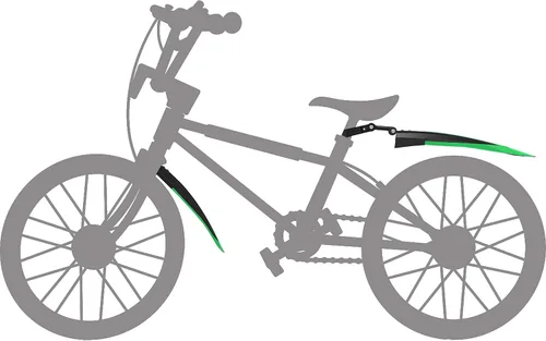 Vista 5 de Juego de guardabarros de bicicleta de montaña estándar ajustable de 26 pulgadas frente y trasero