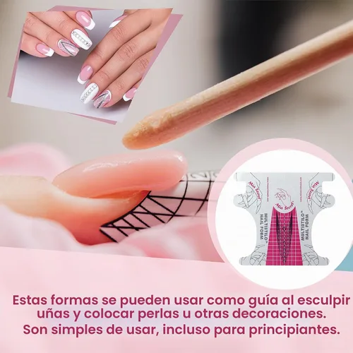Vista 6 de Mia Secret Multistilo 500 PCS - Puntas de extensión de uñas, formas para uñas acrílicas y de gel - Pegatinas guía