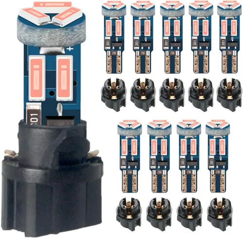 Vista 11 de Bombilla LED de alto brillo azul profundo T5 37 74 PC74 PC37 con enchufe de bloqueo giratorio para panel de instrumentos, luz en racimo y luz