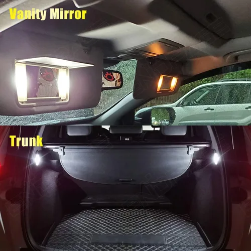 Vista 5 de Paquete de kit de luces LED interiores para Jeep Cherokee KL 2014 2015 2016 2017 2018 2019 2020, 13 piezas, color blanco, iluminación LED