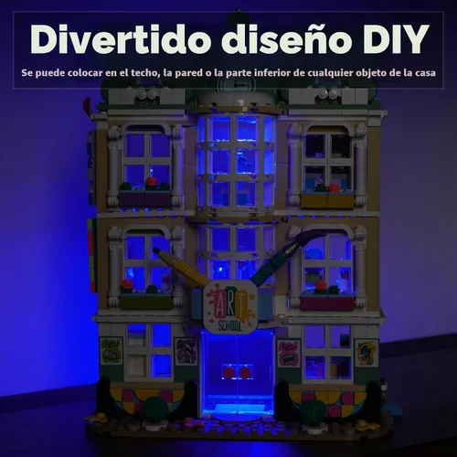 Vista 5 de BrickBling 1 paquete de luces LED azules 4 en 1, luz LED alimentada por USB, compatible con ladrillos Lego