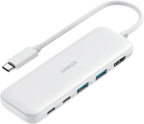 Vista 11 de Anker Hub USB C, divisor USBC a HDMI 5 en 1 con pantalla 4K, 1 puerto USB-C de 5 Gbps alimentado y 2 puertos de datos USB-A 3.0 de 5 Gbps