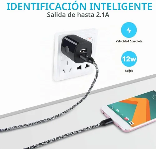 Vista 7 de Cable de carga rápida para Samsung Galaxy A17 A11 A01 A21 A51 A71 A16 A15 A14 5G A9 A12 A32 A52 A72 A13 A10E A03s A35 A55 S25 S24 S23 S22 S21+ S20