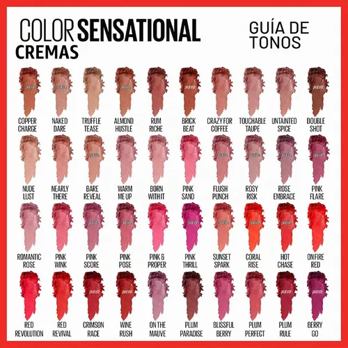 Vista 5 de Maybelline Color Sensational Lápiz labial, maquillaje de labios, acabado crema, lápiz labial hidratante, Nearly There, nude, 1 unidad 205 Casi HAY