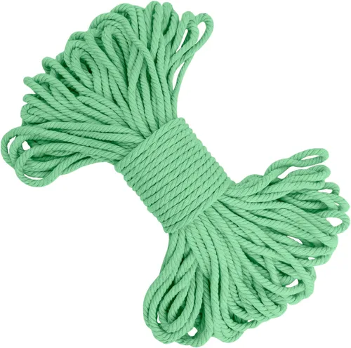 Vista 25 de Cuerda de macramé de 0.197 in x 22 yardas, cuerda gruesa de hilo de algodón natural, cuerda de colores para colgar plantas de macramé, para colgar