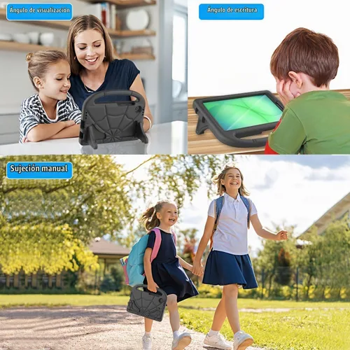 Vista 7 de Funda infantil para Samsung Galaxy Tab A11 /A9 de 8.7 pulgadas versión 2025/2023, ligera, a prueba de golpes, apta para niños, con protector