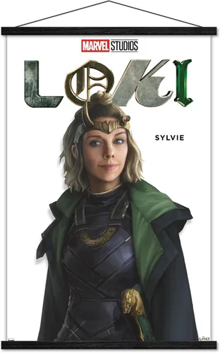 Vista 15 de Trends International Marvel Loki - Póster de pared de la serie Sylvie Feature Series, 14.725 x 22.375 pulgadas, versión enmarcada de madera
