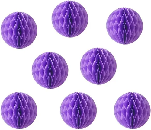 Vista 9 de 8 bolas de papel de panal de 8 pulgadas, bolas decorativas de panal de abeja, pompones de papel, bolas de flores, bolas colgantes de arte