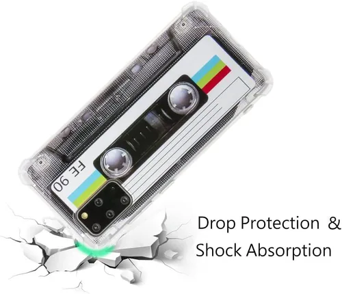 Vista 6 de FAteam - Funda para Galaxy S20 Plus con esquinas reforzadas, TPU suave parachoques retro cassette cinta compatible con Samsung Galaxy S20+