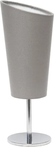 Vista 7 de Simple Designs LT1208-WHT - Lámpara de mesa compacta de 12.4 pulgadas, brillante y llamativa, cromada, con pantalla de tela en ángulo, para sala