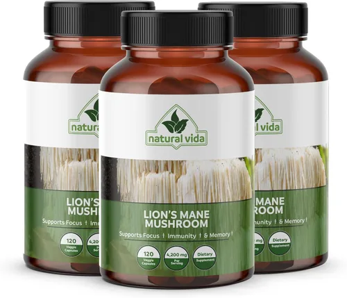 Vista 4 de Extracto de hongo melena de león - 120 cápsulas vegetarianas - 4,200 mg - Suplemento sin OMG